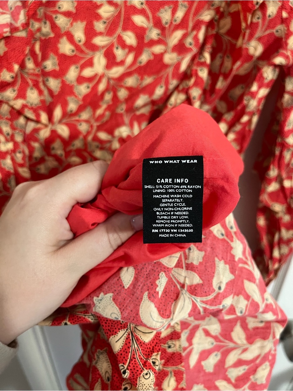 Who What Wear Red Floral Ruffle Maxi Dress - Picture 6 of 6